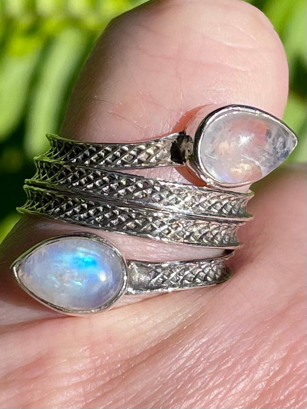 Rainbow Moonstone Ring Size 7 - Morganna’s Treasures 