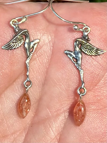 Sunstone Fairy Earrings - Morganna’s Treasures