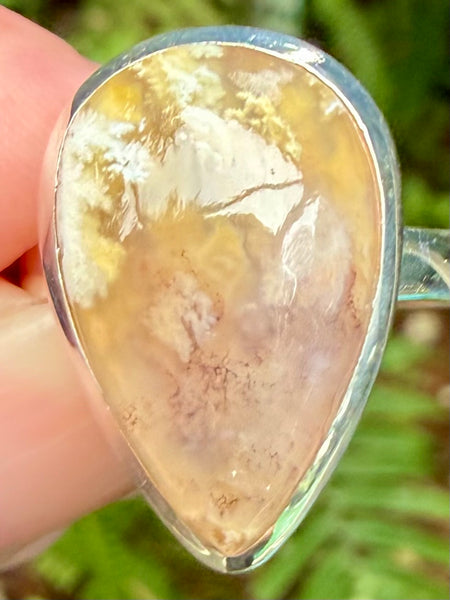 Graveyard Plume Agate Ring Size 10.5