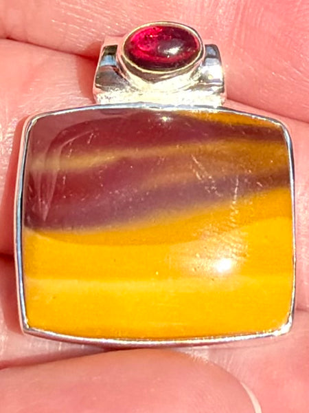 Mookaite Jasper and Garnet Pendant