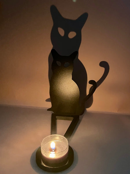 Cat Shadow Stand Tea Light Holder - Morganna’s Treasures