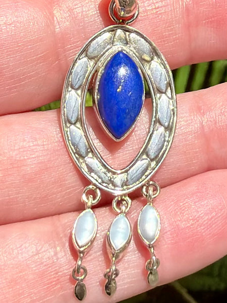 Gorgeous Lapis Lazuli and Pearl Pendant