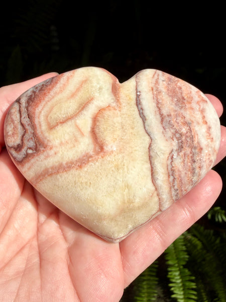 Large Red Calcite Carved Heart