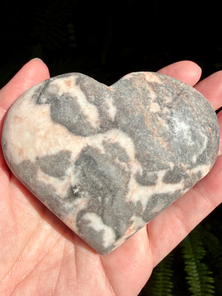 Large Zebra Jasper Carved Heart