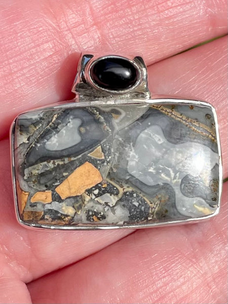 Maligano (Indonesian) Jasper and Black Onyx Pendant - Morganna’s Treasures