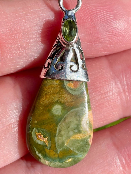 Rainforest Opal and Peridot Pendant - Morganna’s Treasures 