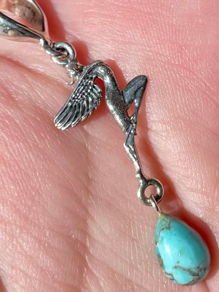 Blue Spider web Turquoise Fairy Turquoise Pendant - Morganna’s Treasures