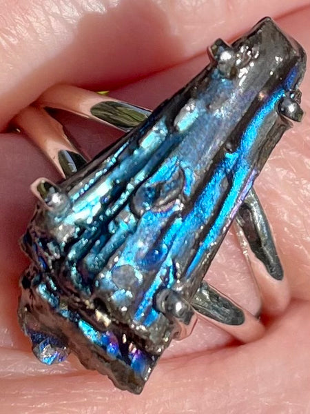 Rainbow Aura Kyanite Ring Size 8