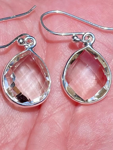 Faceted Clear Quartz Earrings - Morganna’s Treasures