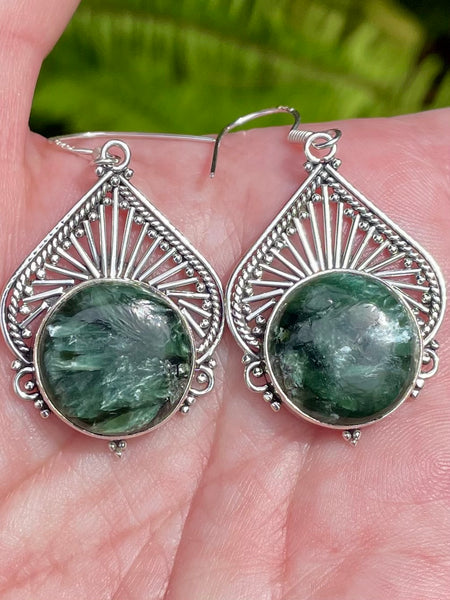 Green Seraphinite Earrings - Morganna’s Treasures 