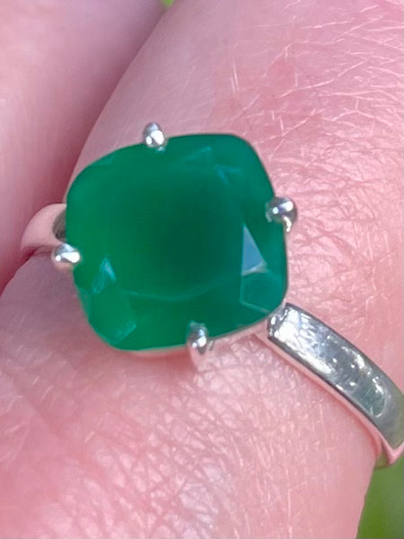 Faceted Green Onyx Ring Size 10.5 - Morganna’s Treasures 