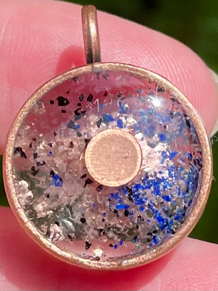 Copper, Black Tourmaline, Selenite, Azurite & Quartz Orgonite Pendant - Morganna’s Treasures 