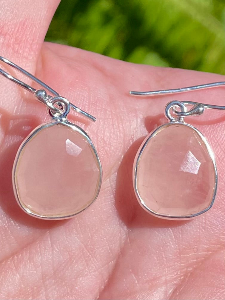 Faceted Rose Quartz Earrings - Morganna’s Treasures 