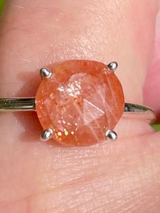 Faceted Sunstone Ring Size 6.5