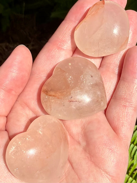 Hematoid Quartz Heart Palm Stone - Morganna’s Treasures