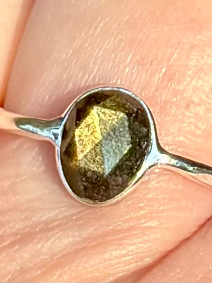 Faceted Gold Sheen Obsidian Ring Size 8 - Morganna’s Treasures