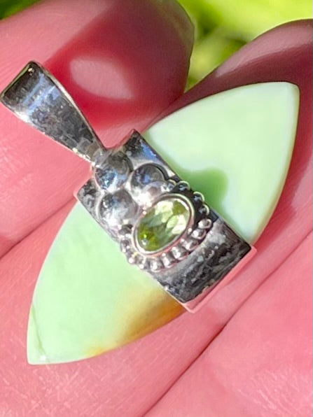 Citron Chrysoprase and Peridot Pendant - Morganna’s Treasures
