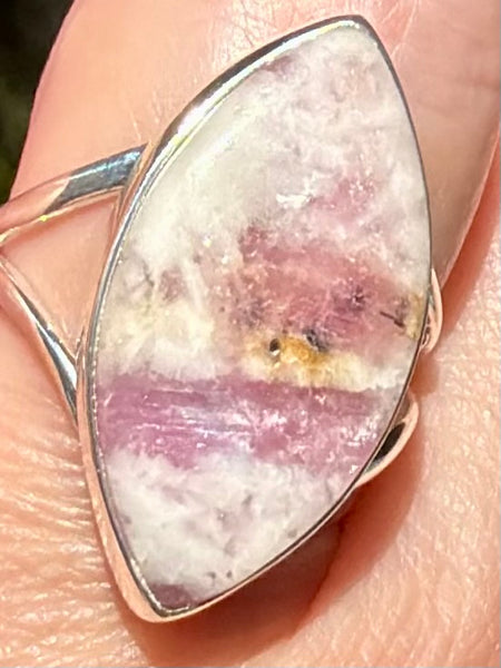 Pink Tourmaline in Quartz Ring Size 9