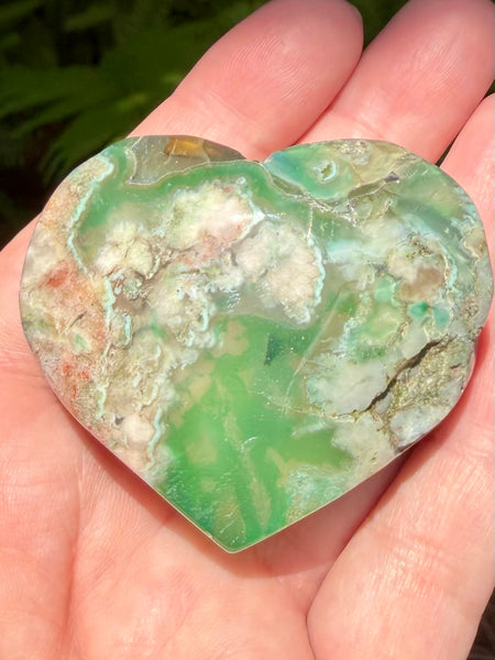 Green Opal Heart Palm Stone - Morganna’s Treasures