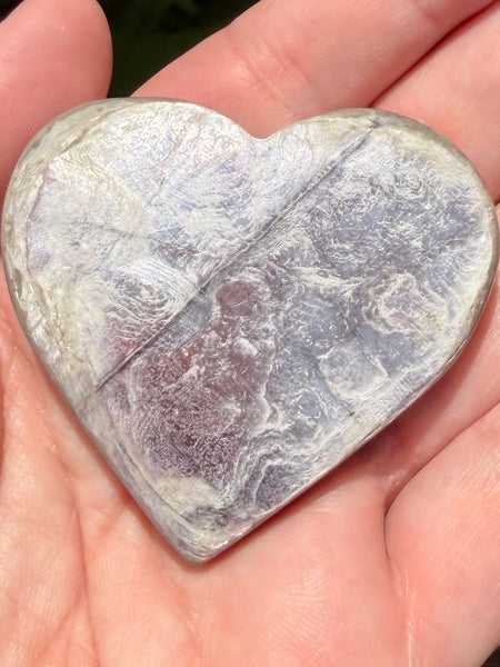 Purple Mica Heart Palm Stone - Morganna’s Treasures