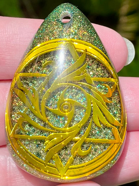 Star of David Aquamarine, Moonstone, Blue Apatite, Peruvian Chrysocolla, Aluminum & Quartz Orgonite Pendant - Morganna’s Treasures