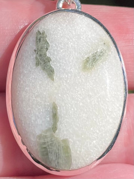 Green Tourmaline in Quartz Pendant - Morganna’s Treasures