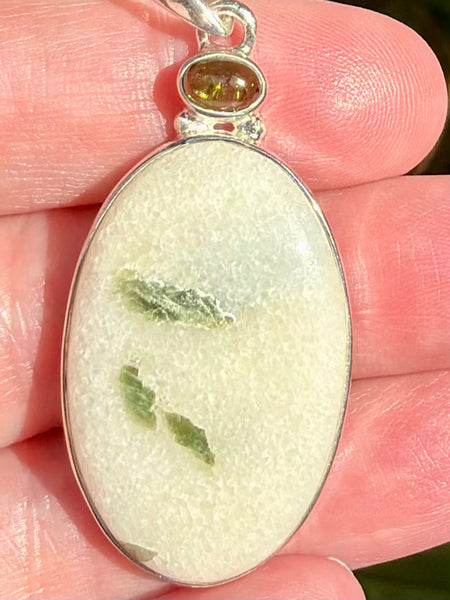 Green Tourmaline in Quartz and Green Tourmaline Pendant - Morganna’s Treasures