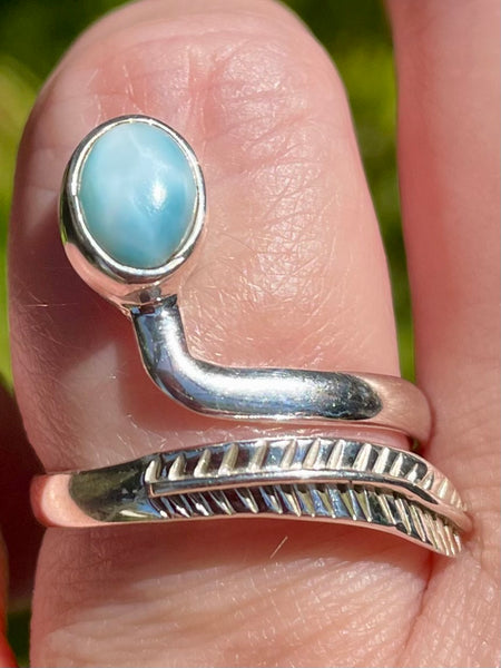 Larimar Feather Ring Size 8.5 - Morganna’s Treasures 