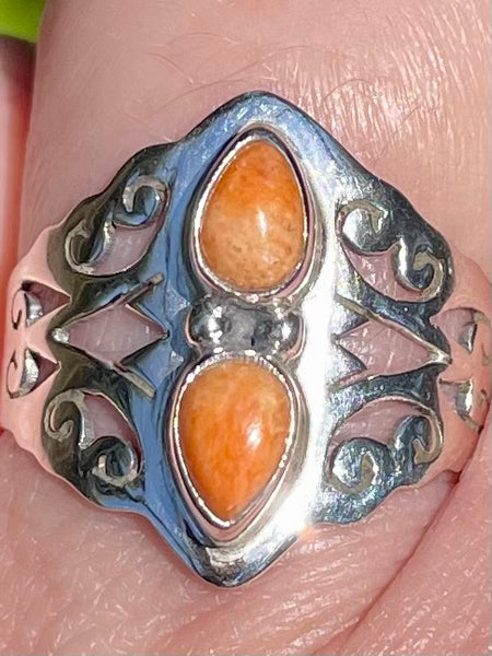 Orange Coral Ring Size 8 - Morganna’s Treasures 