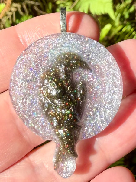 Crow Resin Pendant