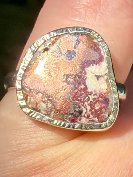 Copper in Agate Ring Size 8
