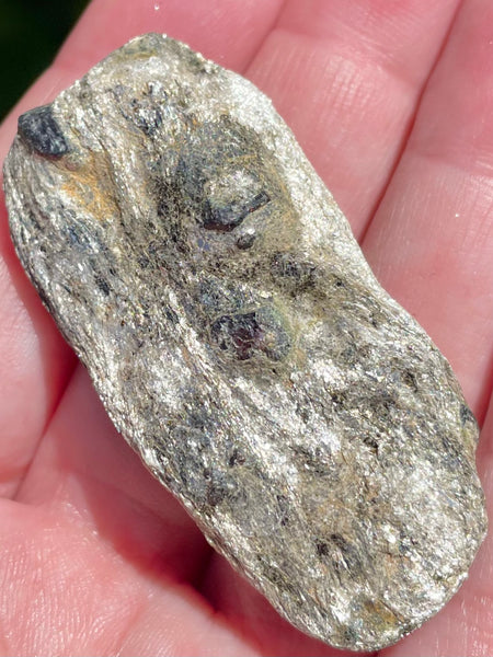 Beautiful Garnet with Mica Schist Palm Stone - Morganna’s Treasures