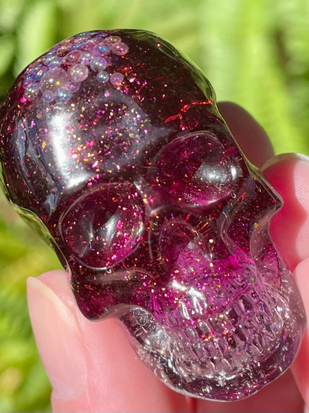 Pink Glitter Resin Skull - Morganna’s Treasures