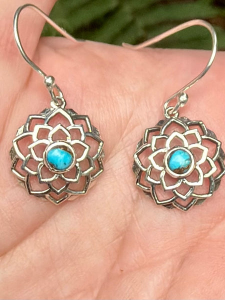 Blue Copper Turquoise Earrings