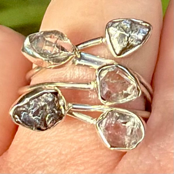Herkimer Diamond and Meteorite Ring Size 8.5 - Morganna’s Treasures