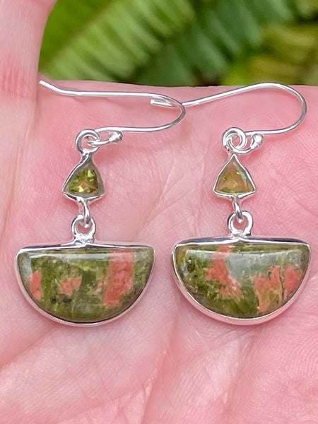 Unakite and Peridot Earrings - Morganna’s Treasures 