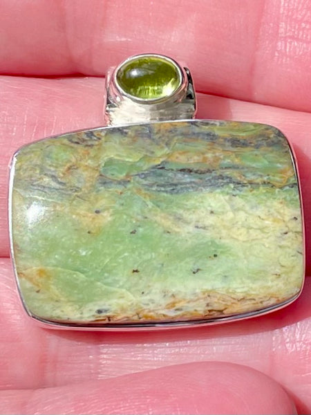 Chrome Chalcedony and Peridot Pendant - Morganna’s Treasures