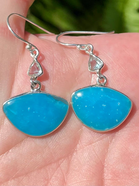 Smithsonite and Blue Topaz Earrings - Morganna’s Treasures 