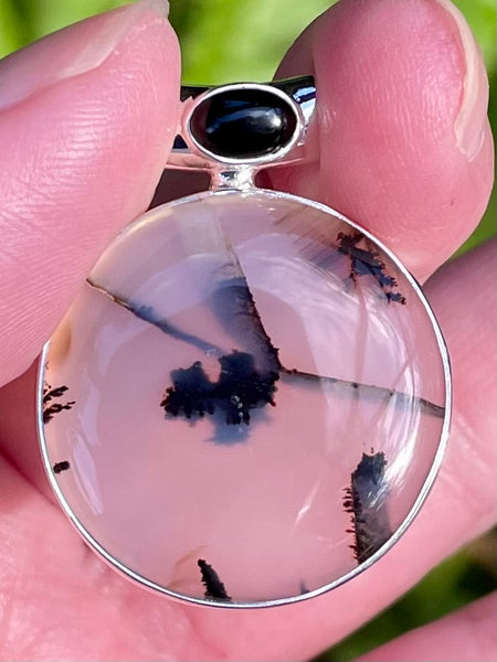 Montana Agate and Black Onyx Pendant