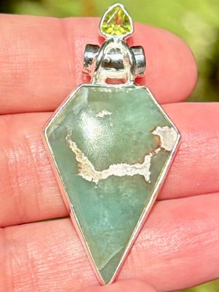 Aqua Chrysoprase and Peridot Pendant