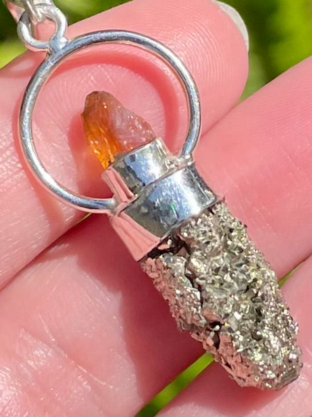 Peruvian Golden Pyrite and Citrine Pendant - Morganna’s Treasures