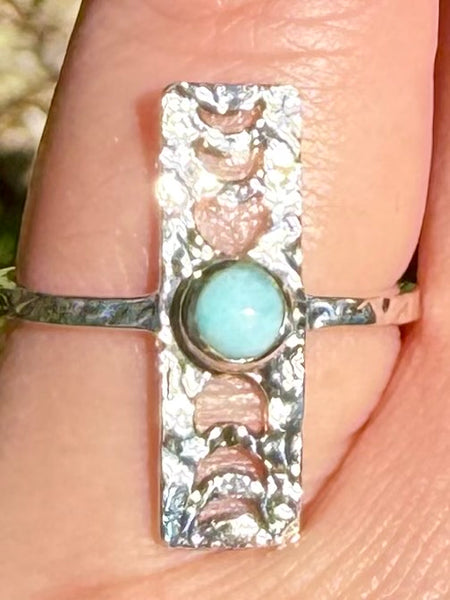 Larimar Phases of the Moon Ring Size 7.5