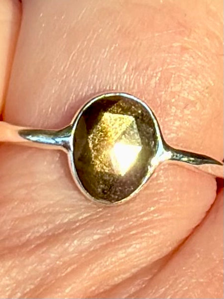 Faceted Gold Sheen Obsidian Ring Size 8 - Morganna’s Treasures