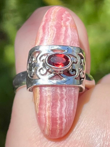 Rhodochrosite and Garnet Ring Size 6.5 - Morganna’s Treasures 