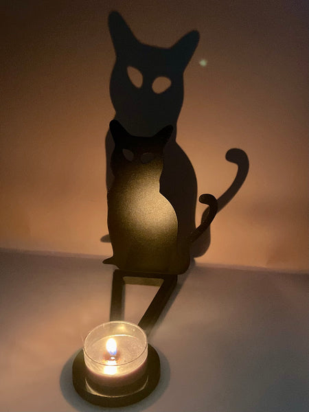 Cat Shadow Stand Tea Light Holder - Morganna’s Treasures