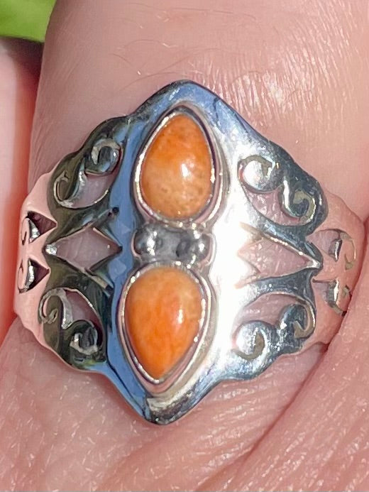 Orange Coral Ring Size 8 - Morganna’s Treasures 