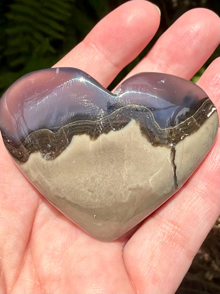 Fluorescent Volcano Agate Heart - Morganna’s Treasures