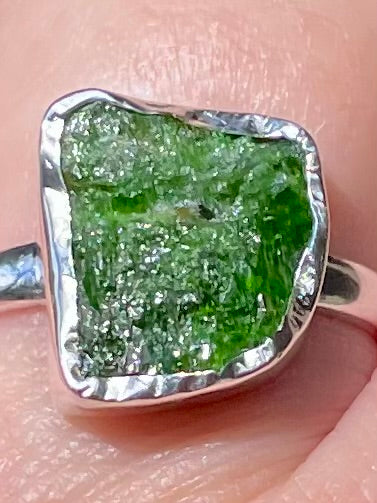 Rough Chrome Diopside Ring Size 8 - Morganna’s Treasures 