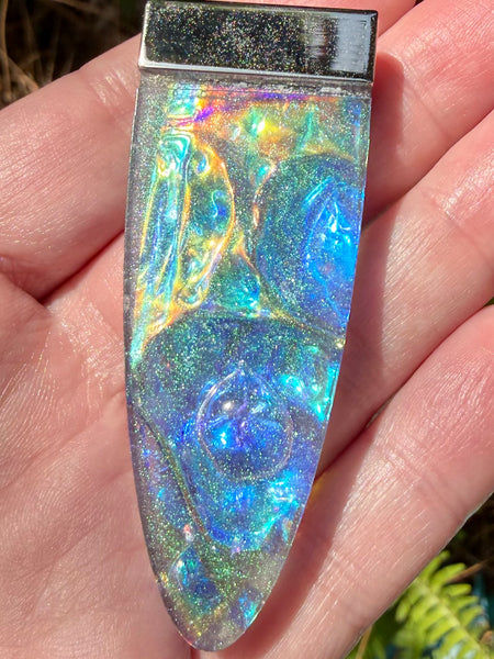 "Visionary" Labradorite, Smoky Quartz, Iolite, Emerald, Rose Quartz, Aluminum & Quartz Orgonite Pendant - Morganna’s Treasures
