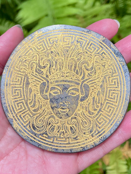 Hematite Shield of Protection Charging Plate - Morganna’s Treasures